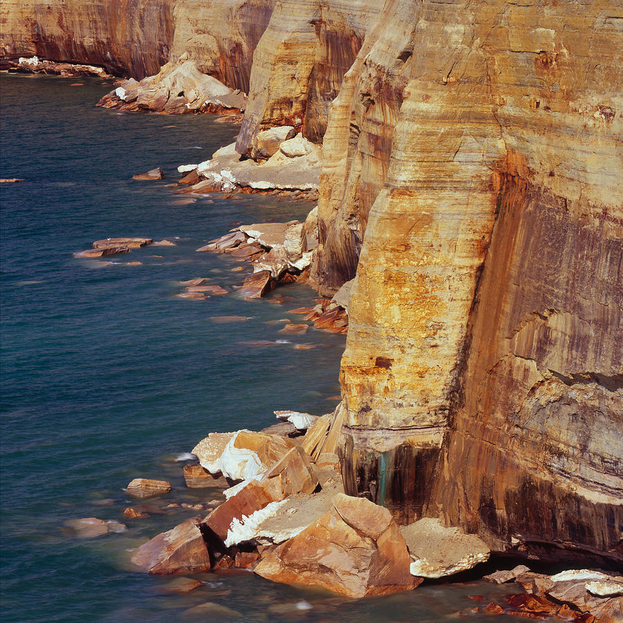 Pictured Rocks Cliffs SQ Photograph by Tom Daniel