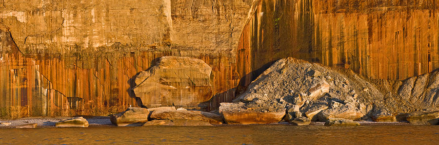 Nature Photograph - Pictured Rocks Near A Lake, Pictured by Panoramic Images