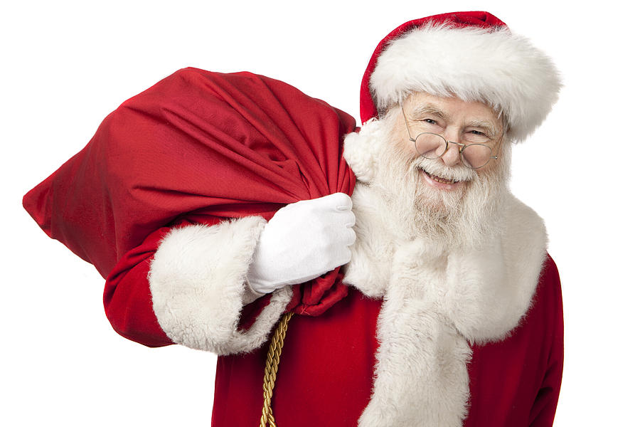 Pictures of Real Santa Claus Carrying A Gift Bag Photograph by Inhauscreative