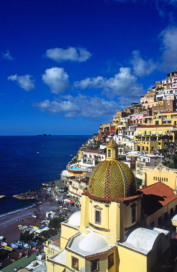 Boat Photograph - Picturesque Positano by Kathy Yates