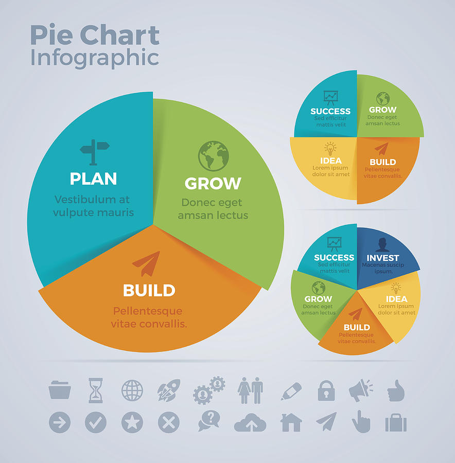 Pie Chart Infographic Drawing by Filo