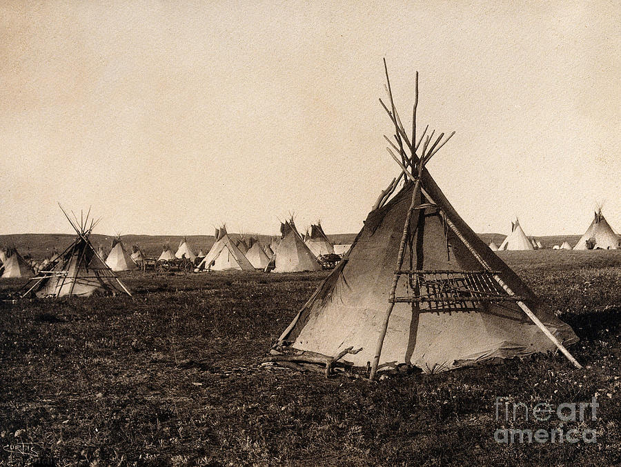 Piegan Indian Tipis, C. 1900 Photograph by Wellcome Images