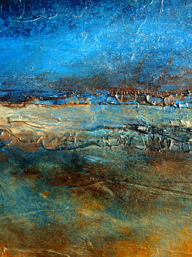 Pier Heavily Textured Contemporary Abstract Painting By Holly Anderson