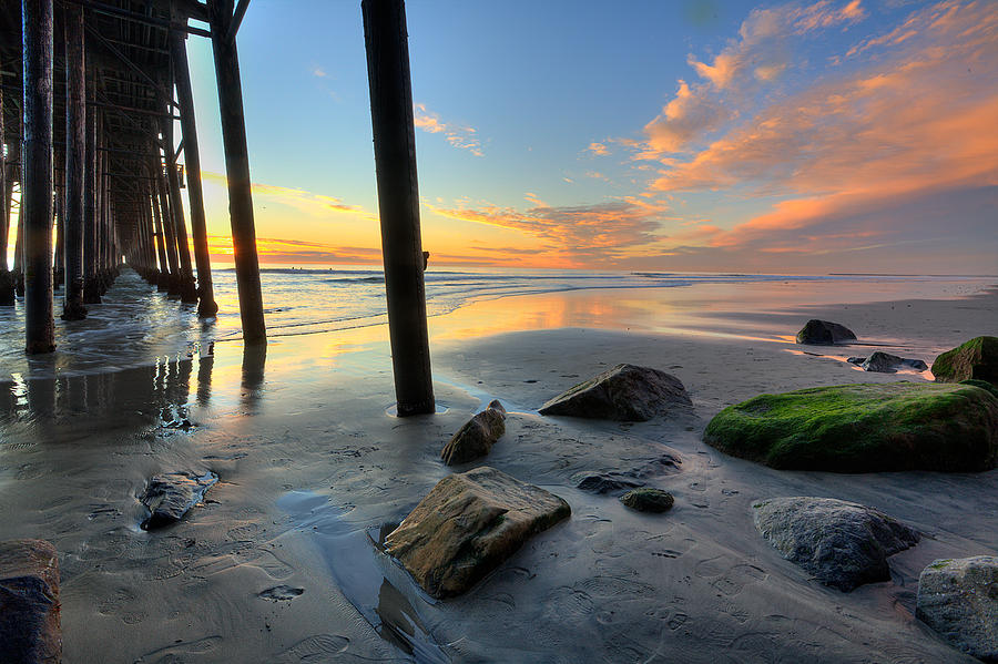 Pier and Sunset Photograph by Peter Tellone