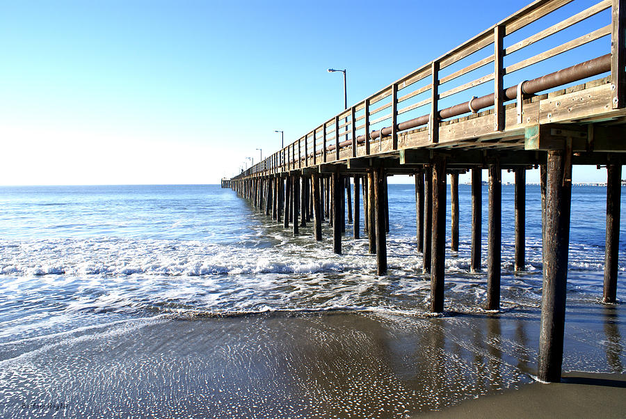 Pier At Avila Beach California Digital Art by Barbara Snyder