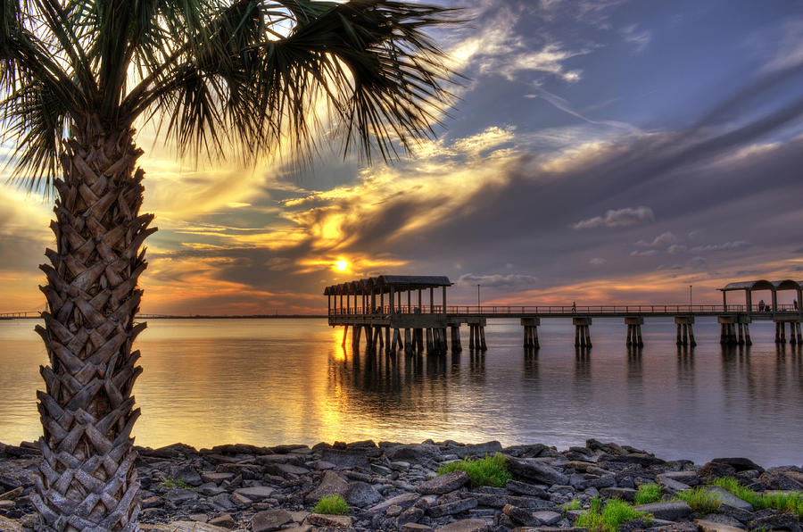 Sunset Photograph - Pier at Sunset by Greg and Chrystal Mimbs