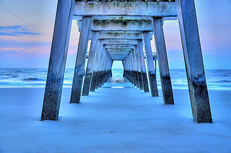 Nature Photograph - Pier Blue by Sonja Dover