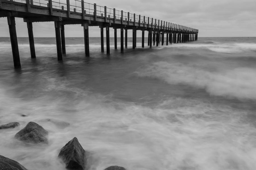Pier in a Storm Photograph by Steve Myrick