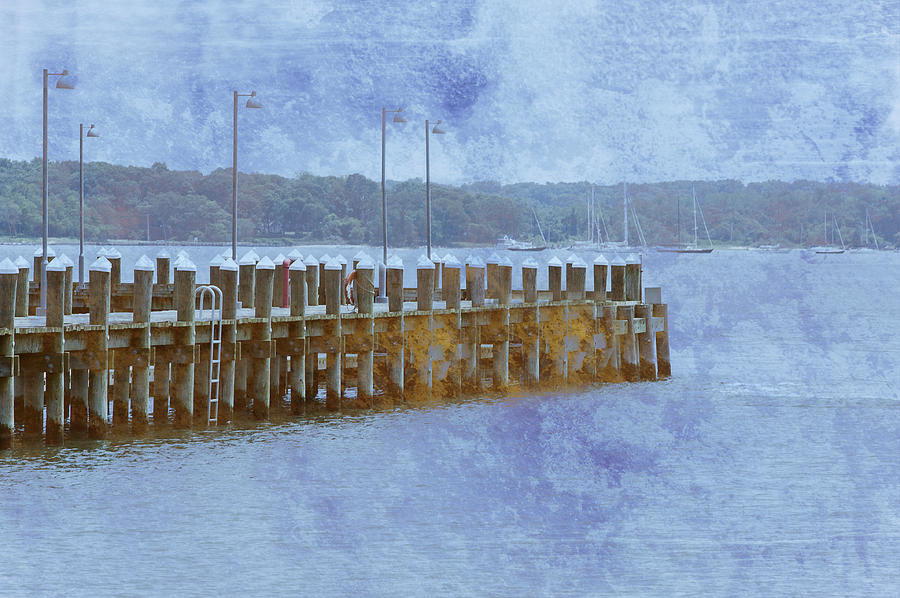 Pier in Blue Photograph by Roni Chastain