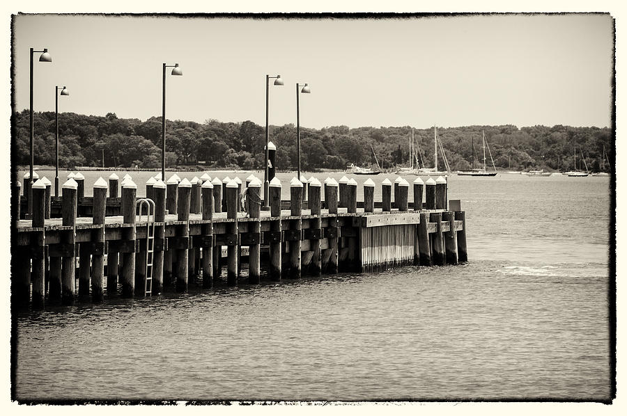 Pier in sepia Photograph by Roni Chastain