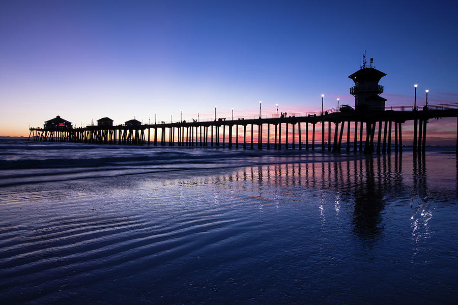 Pier In The Pacific Ocean, Huntington Photograph by Panoramic Images ...