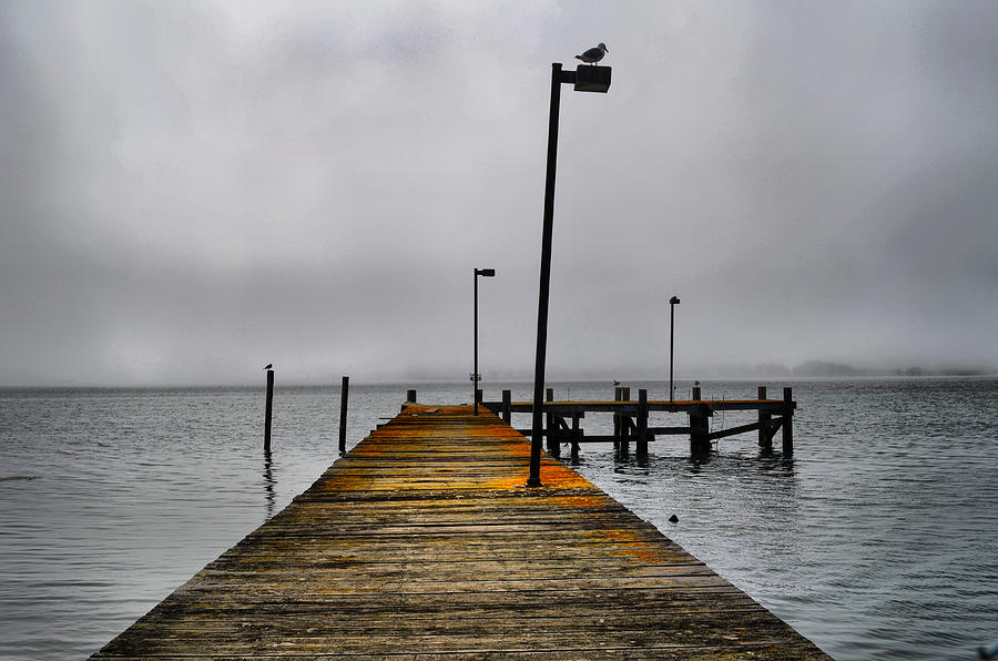 Pier Into the Fog Photograph by Spencer Hughes