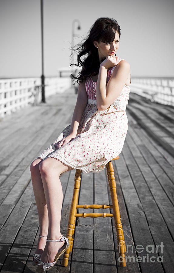 Pier Lady Pondering  Photograph by Jorgo Photography
