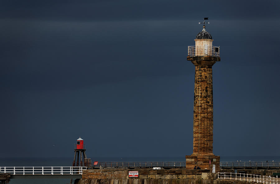 Pier Lighthouse and Beacon - Whitby Photograph by Rod Johnson