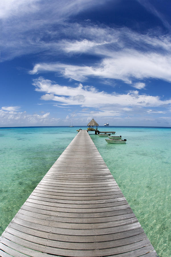 Paradise Photograph - Pier on Rangiroa Atoll by M Swiet Productions