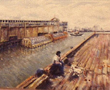 New York City Painting - Pier on the Hudson by Walter Casaravilla