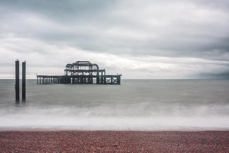 Pier Remains in Brighton Photograph by Semmick Photo