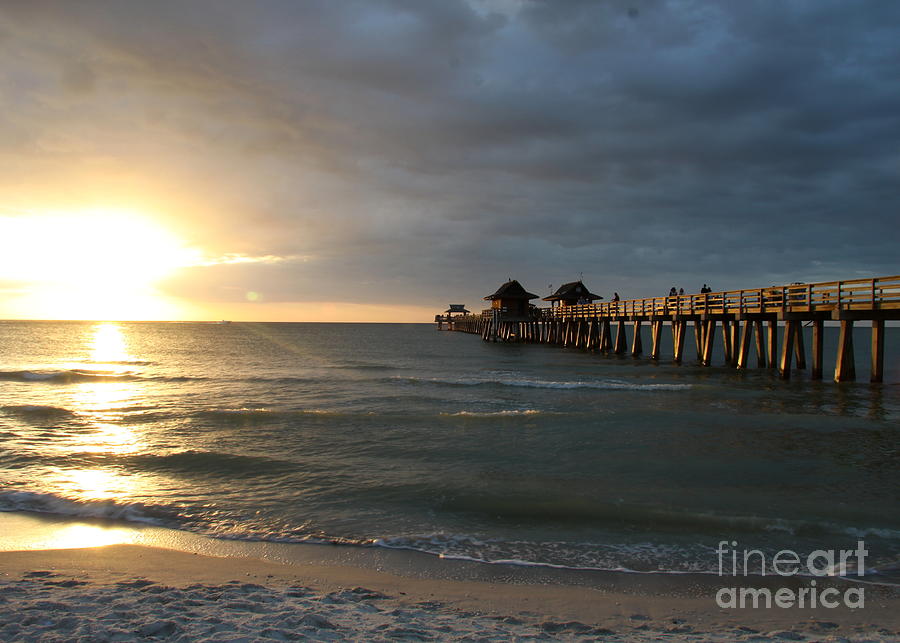 Sunset Photograph - Pier Sunset Naples by Christiane Schulze Art And Photography