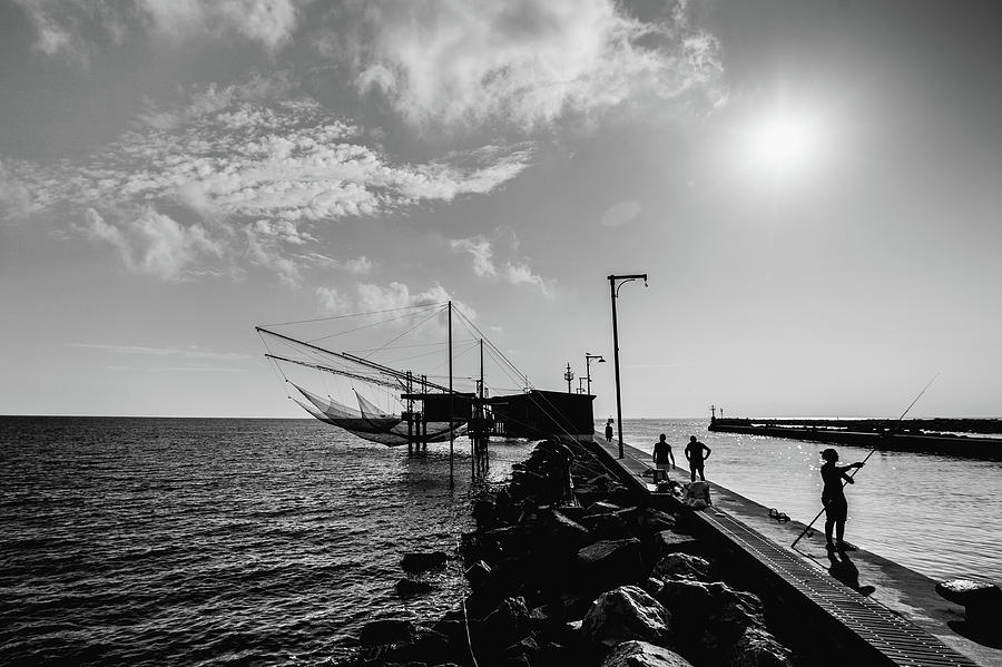 Pier With Fishermans Nets Photograph by Deimagine