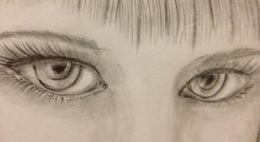 Piercing Eyes Drawing by Bozena Zajaczkowska
