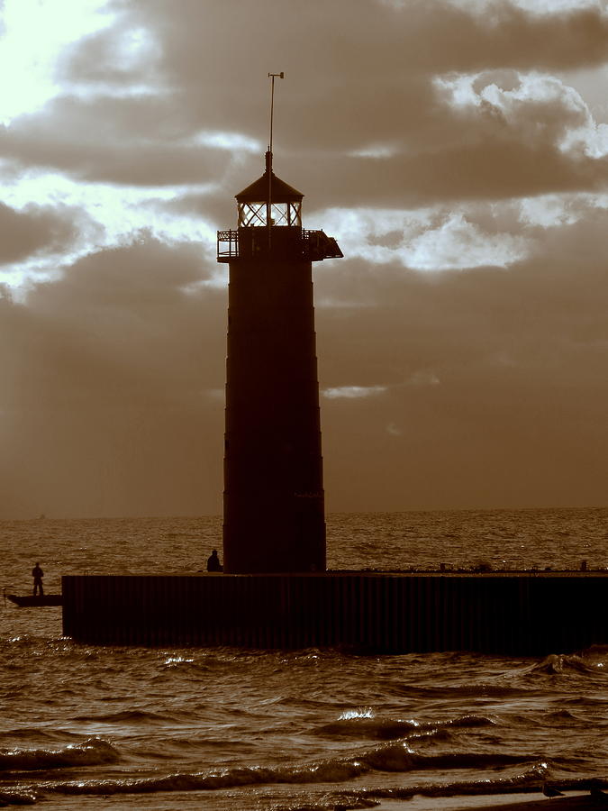 Lake Michigan Photograph - Pierhead Lighthouse Kenosha Wisconsin by Kay Novy