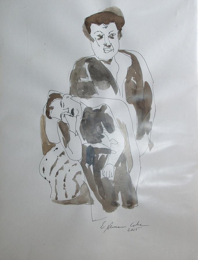 Pieta in Mothers Arms Painting by Esther Newman-Cohen