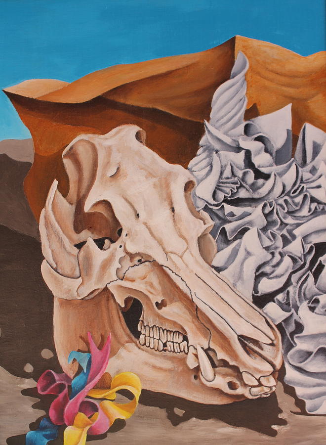 Pig Skull Painting by Don Martinelli | Fine Art America