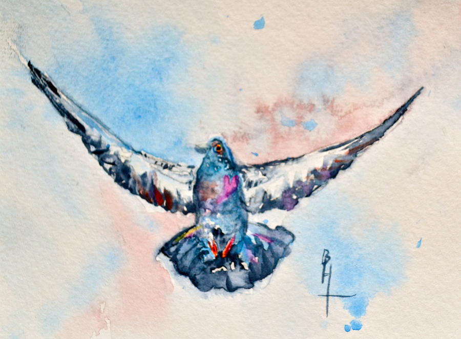 Pigeon Heart Painting by Beverley Harper Tinsley