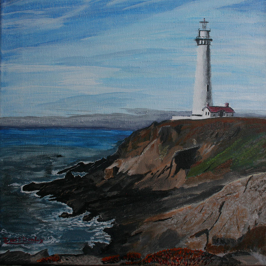 Pigeon Lighthouse Daytime Titrad Painting by Ian Donley