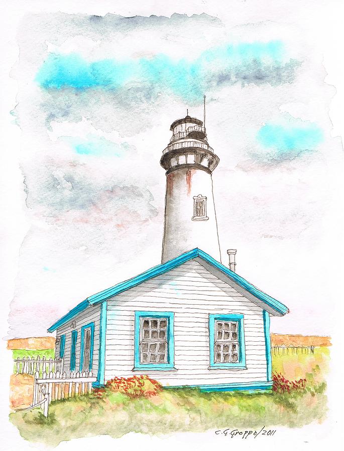 Pigeon Point Lighthouse Painting by Carlos G Groppa
