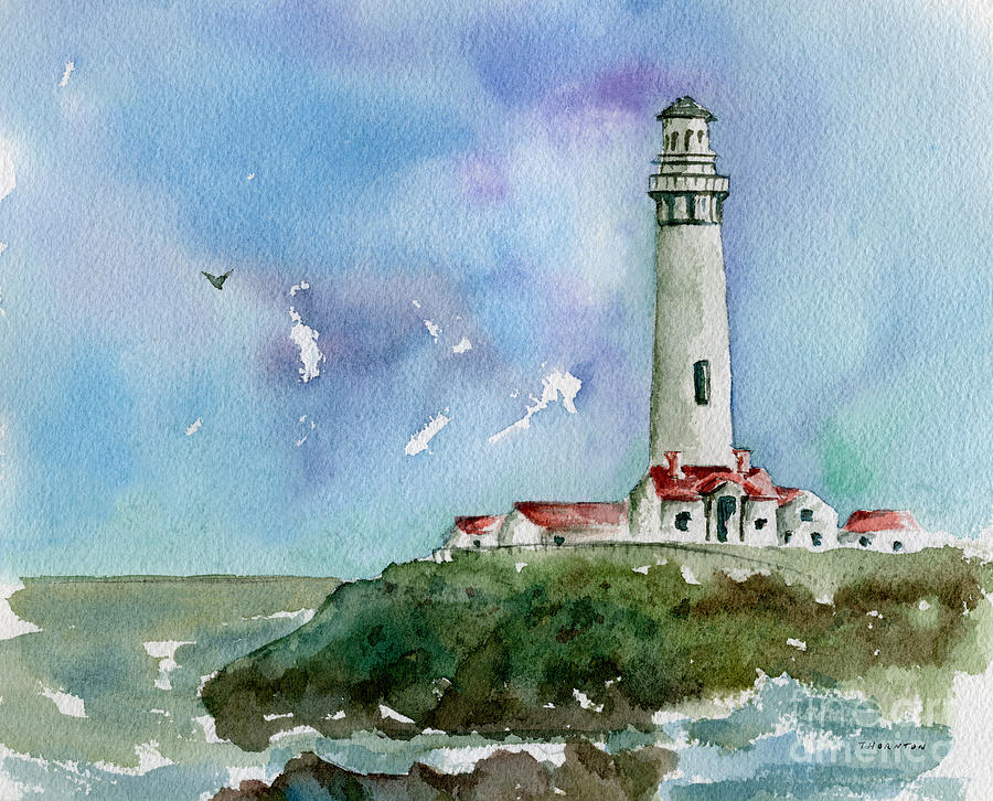 Pigeon Point Lighthouse Painting by Diane Thornton
