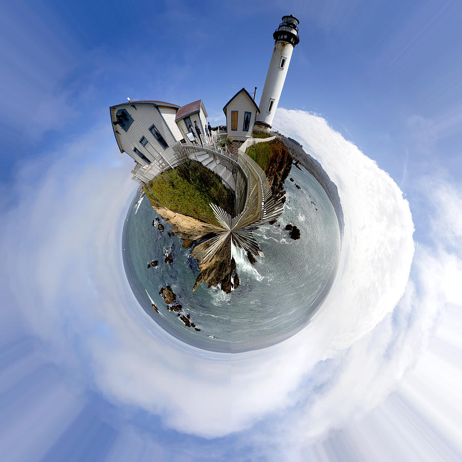 Lighthouse Photograph - Pigeon Point Lighthouse Planet by Her Arts Desire