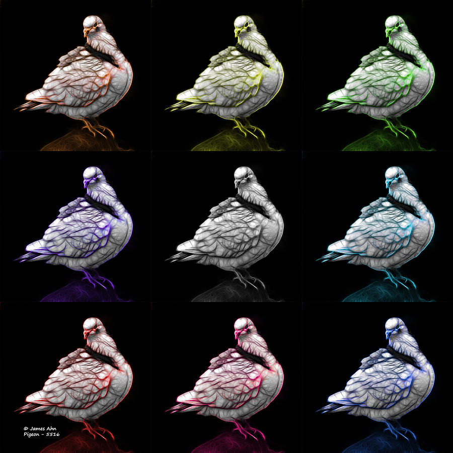 Pigeon Pop Art 5516 - FS - BB - M-  Modern Animal Artist James A Digital Art by James Ahn