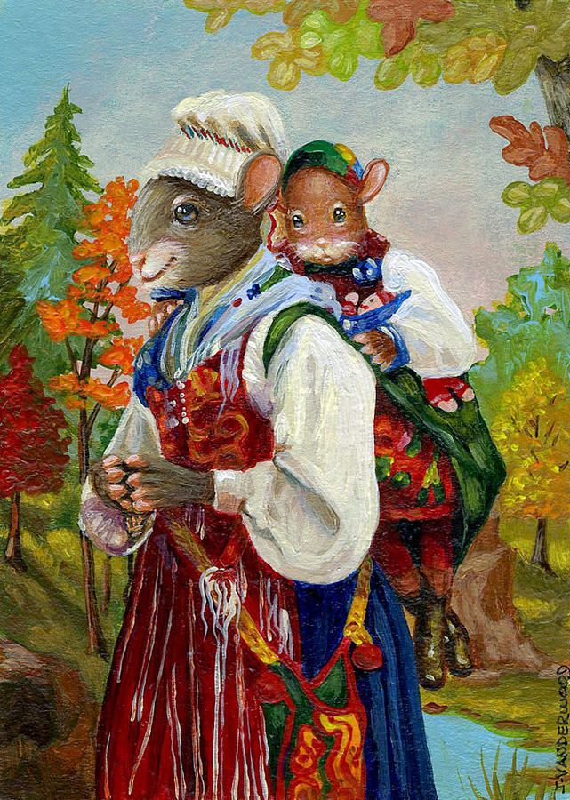 Piggy Back Ride Painting by Jacquelin L Westerman