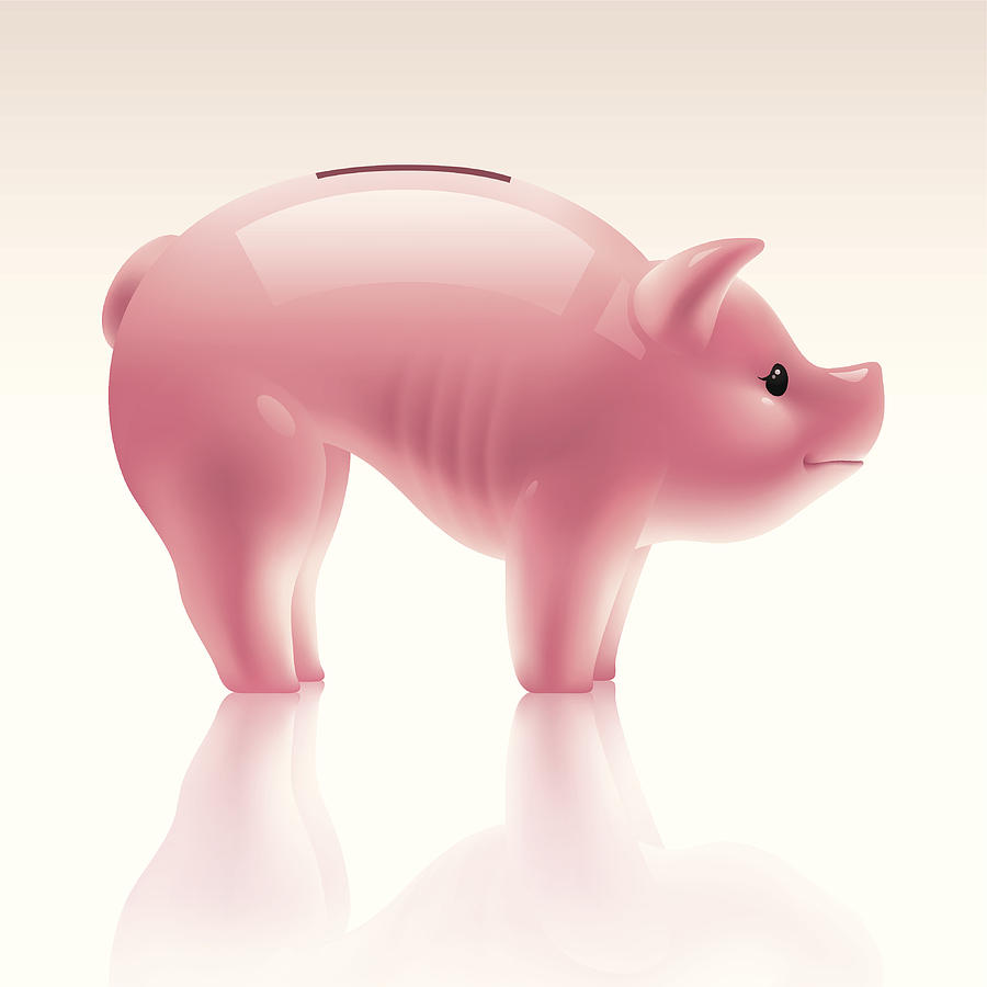 Piggy Bank - Hungry Drawing by Nokee