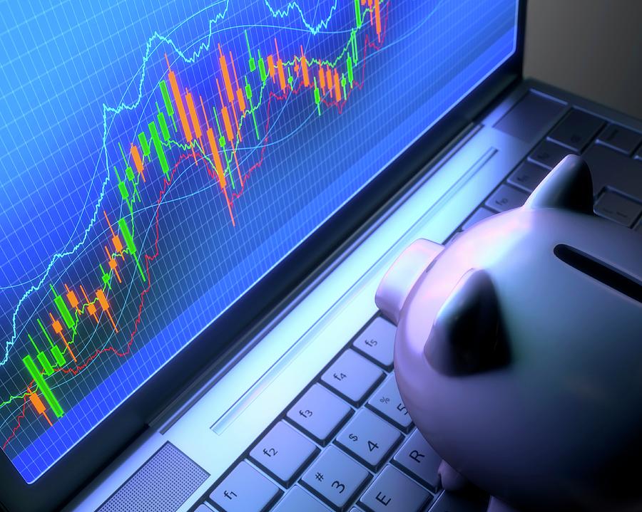 Piggy Bank With Charts Photograph by Ktsdesign/science Photo Library