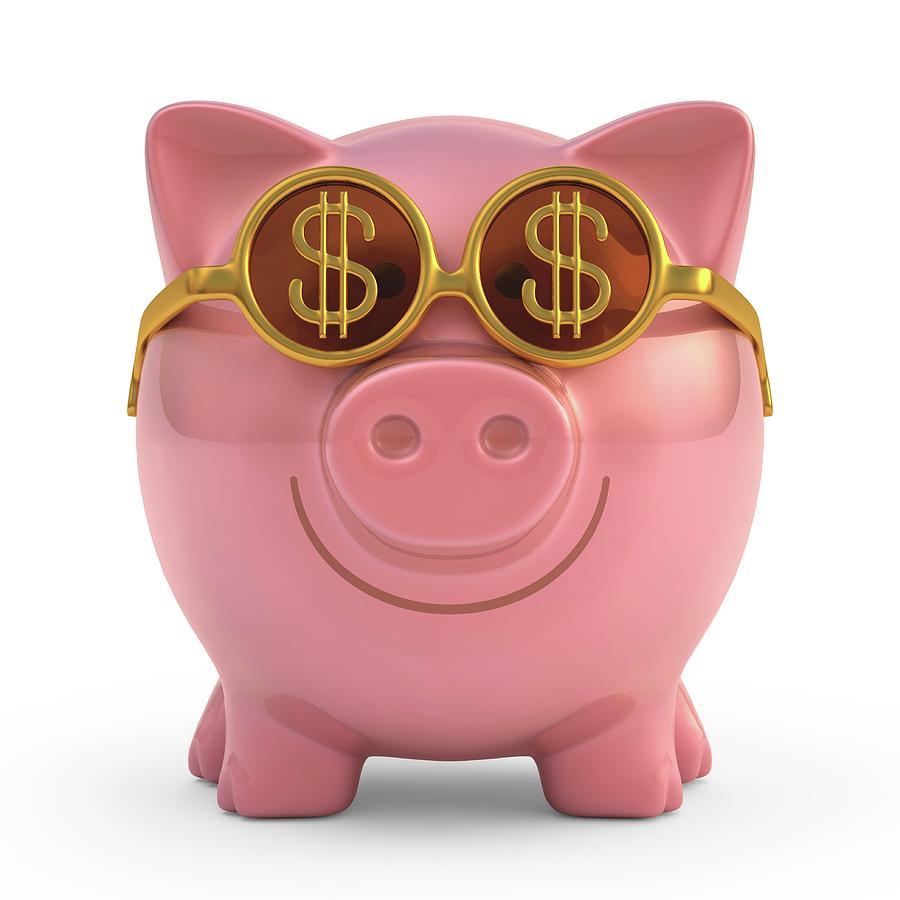 Piggy Bank With Sunglasses Photograph by Ktsdesign