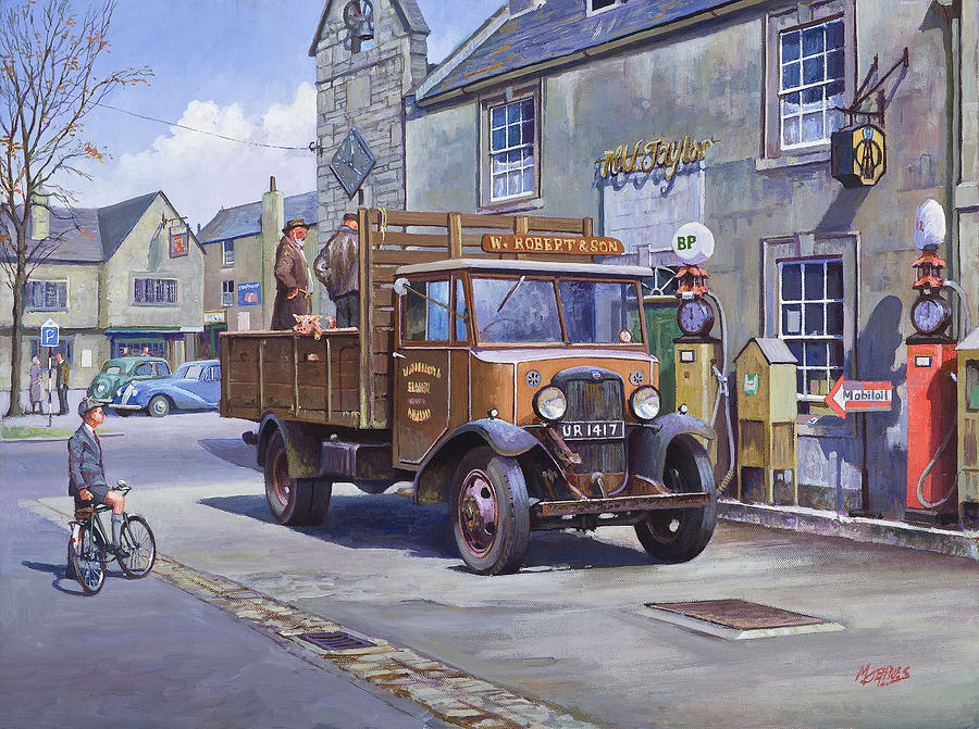 Piggy goes to market Painting by Mike Jeffries