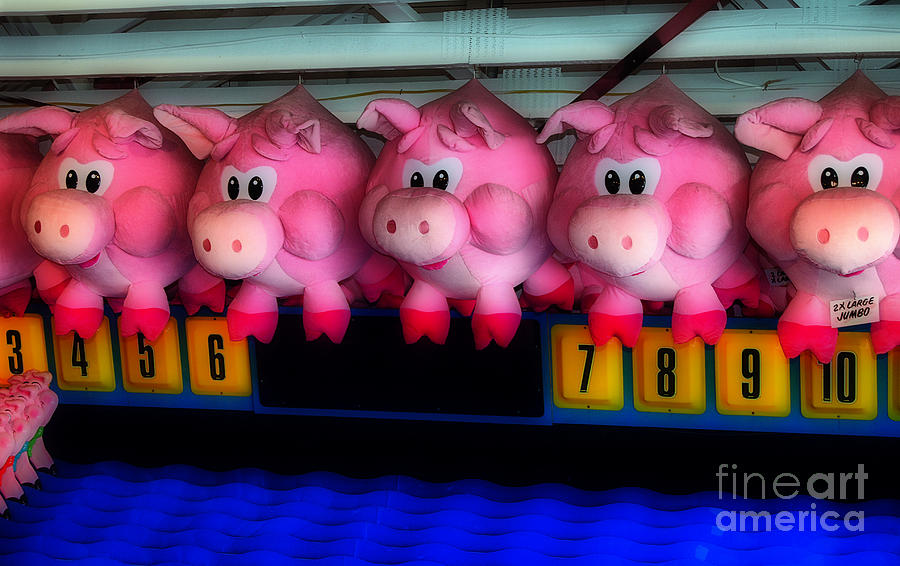 Snack Photograph - Piggy Race by Skip Willits