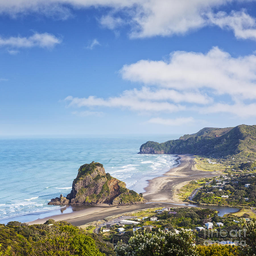Piha and Lion Rock New Zealand Photograph by Colin and Linda McKie