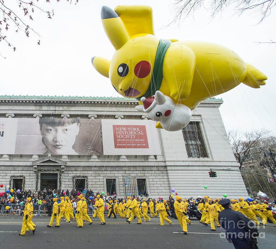 Pikachu Balloon at Macys Thanksgiving Day Parade Photograph by David Oppenheimer