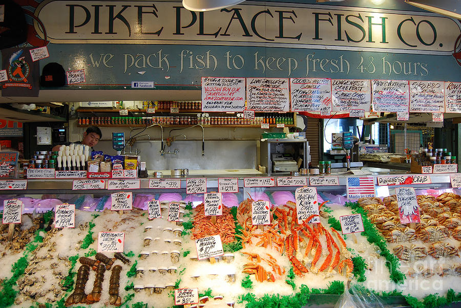 Fresh Seafood Photograph - Pike Place Fish Co. by Mark Spearman