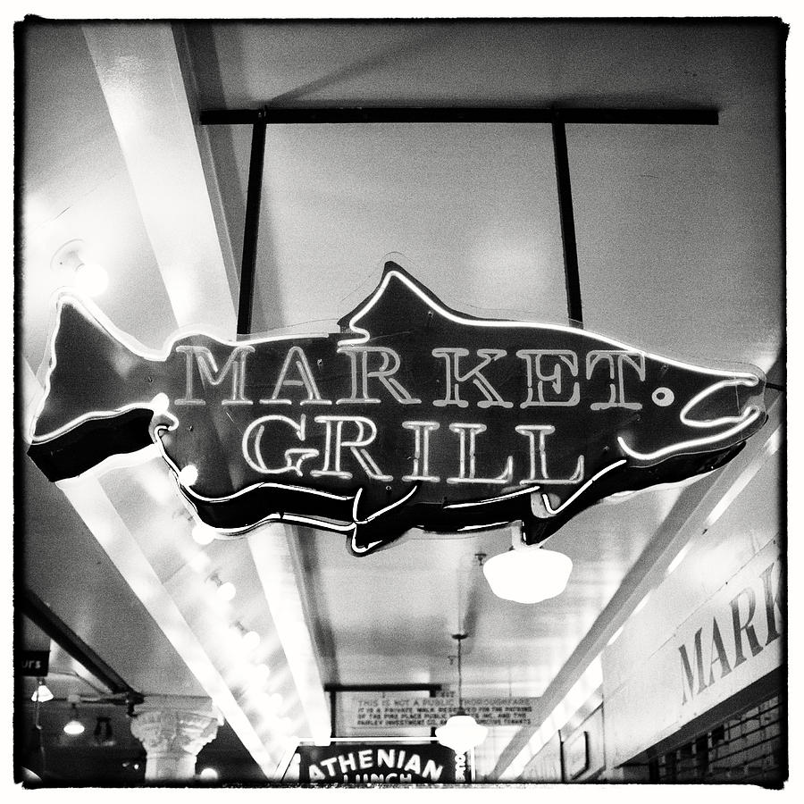 Pike Place Market Grill Sign Photograph by Tanya Harrison