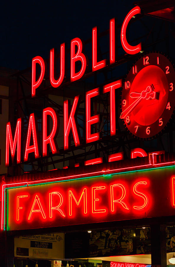 Seattle Photograph - Pike Place Public Farmers Market by Scott Campbell