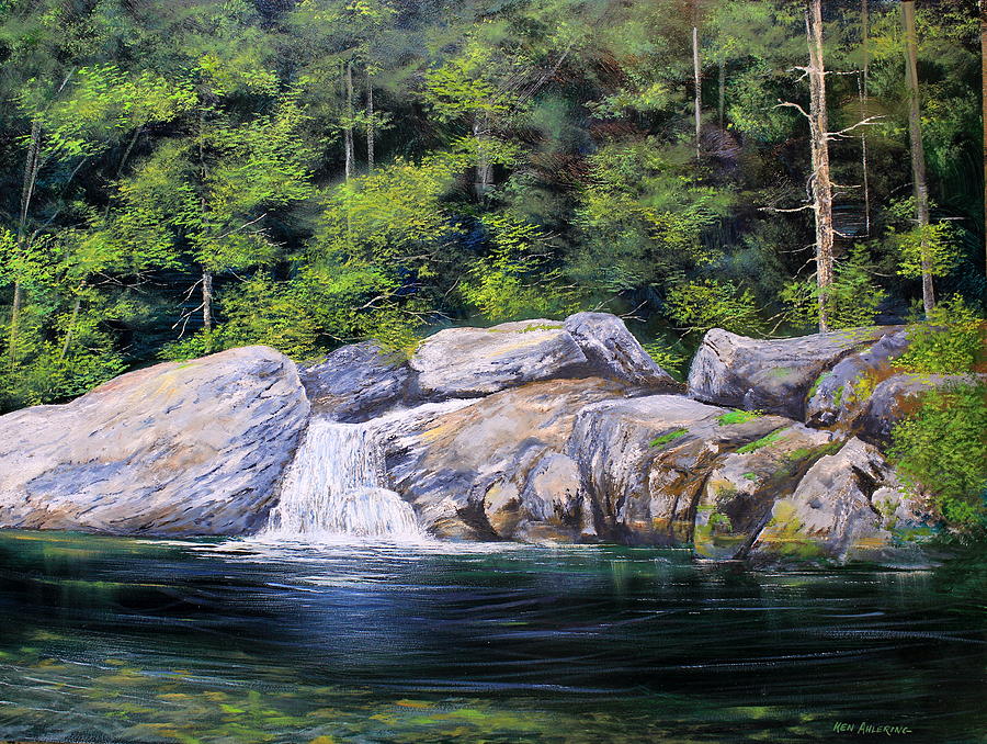 Pikes Falls Painting by Ken Ahlering