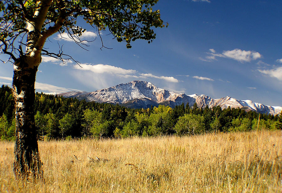 Pikes Peak and Snow Photograph by Carol Milisen