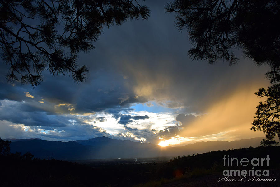 Mountain Photograph - Pikes Peak Sunset by Shar Schermer