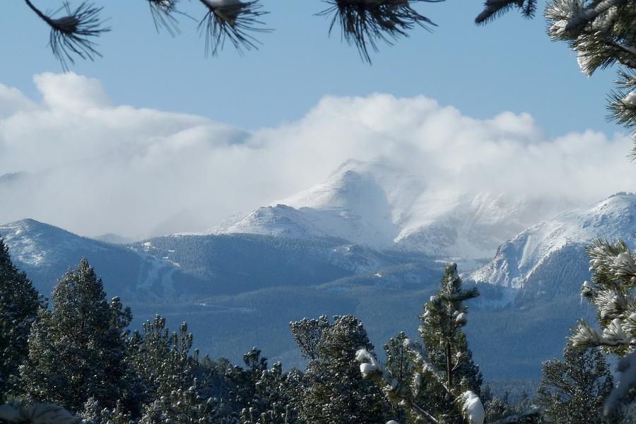 Pikes Peak Under the Clouds Photograph by Marilyn Burton