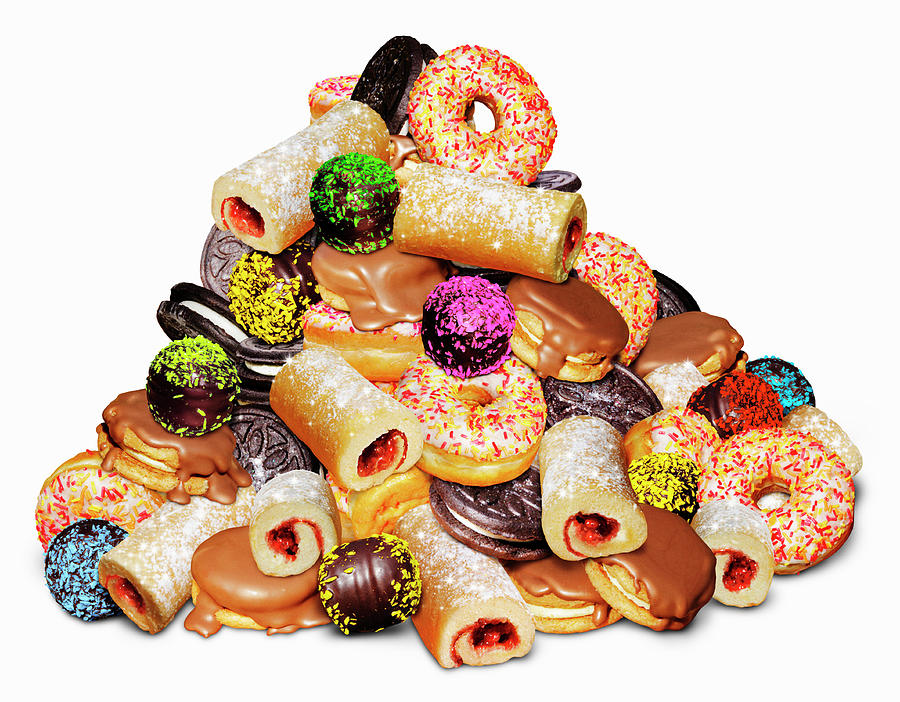 Pile Of Unhealthy Sugary Cakes Photograph by Ikon Ikon Images