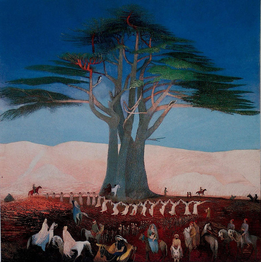 Pilgrimage to the Cedars of Lebanon Painting by Tivadar Kosztka Csontvary